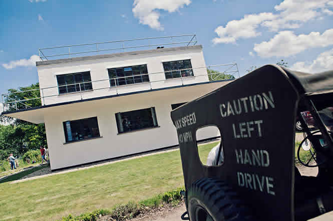 Slimline metal windows installed in the restored control tower