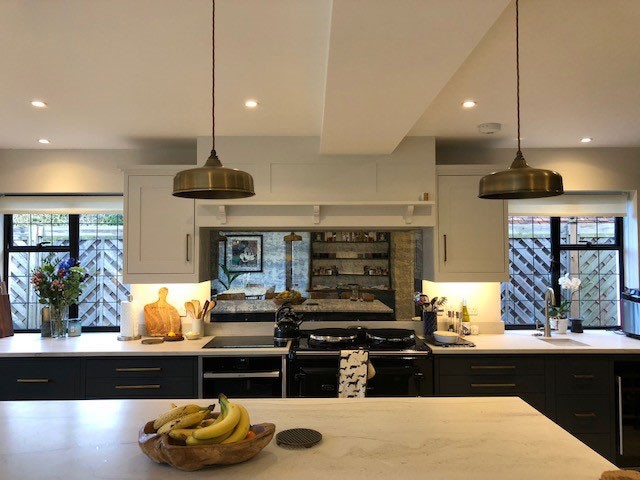 Bright family kitchen featuring thermally efficient metal-frame windows